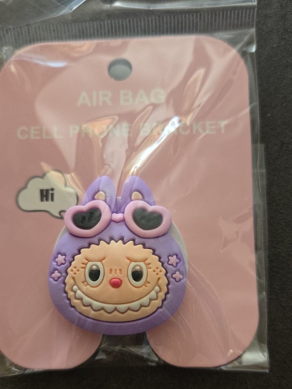 Cute Purple Bunny Phone Grip with Heart Sunglasses